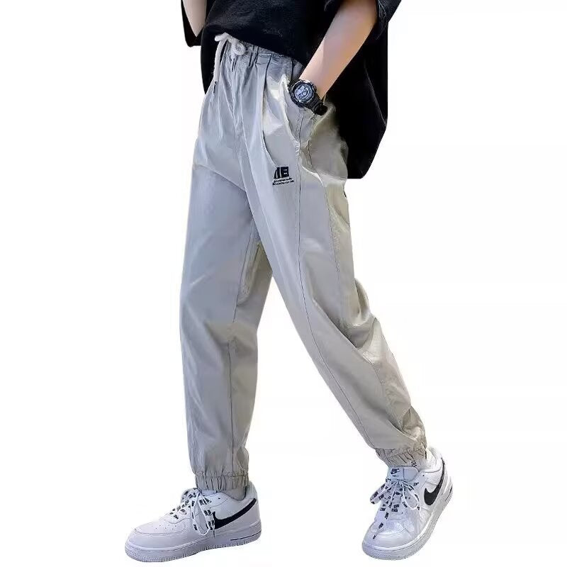 Cotton For Middle Big Thin Trousers Korean Style Handsome Anti Children's Pants