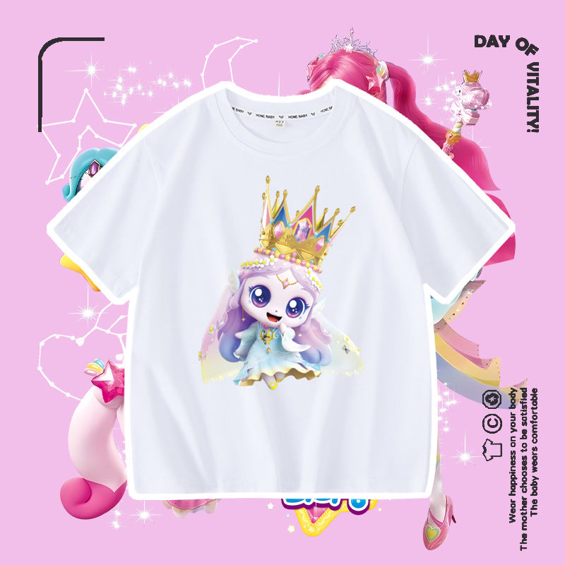 Short Sleeve Summer Fashionable Round Neck Cotton Children's T-shirt