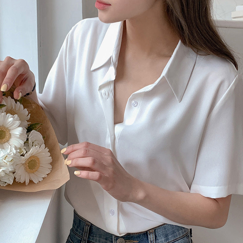Women's Style Special Interest Light Luxury Shoulder Shirt Summer Loose Super Blouse