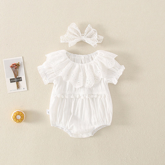 Cute Lace Collar Princess Rompers Toddler Jumpsuit, Climbing Suit