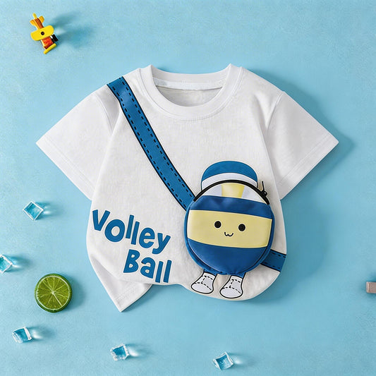 Children's Bag Pure Cotton Fashion Zipper Handsome Boys Children's T-shirt