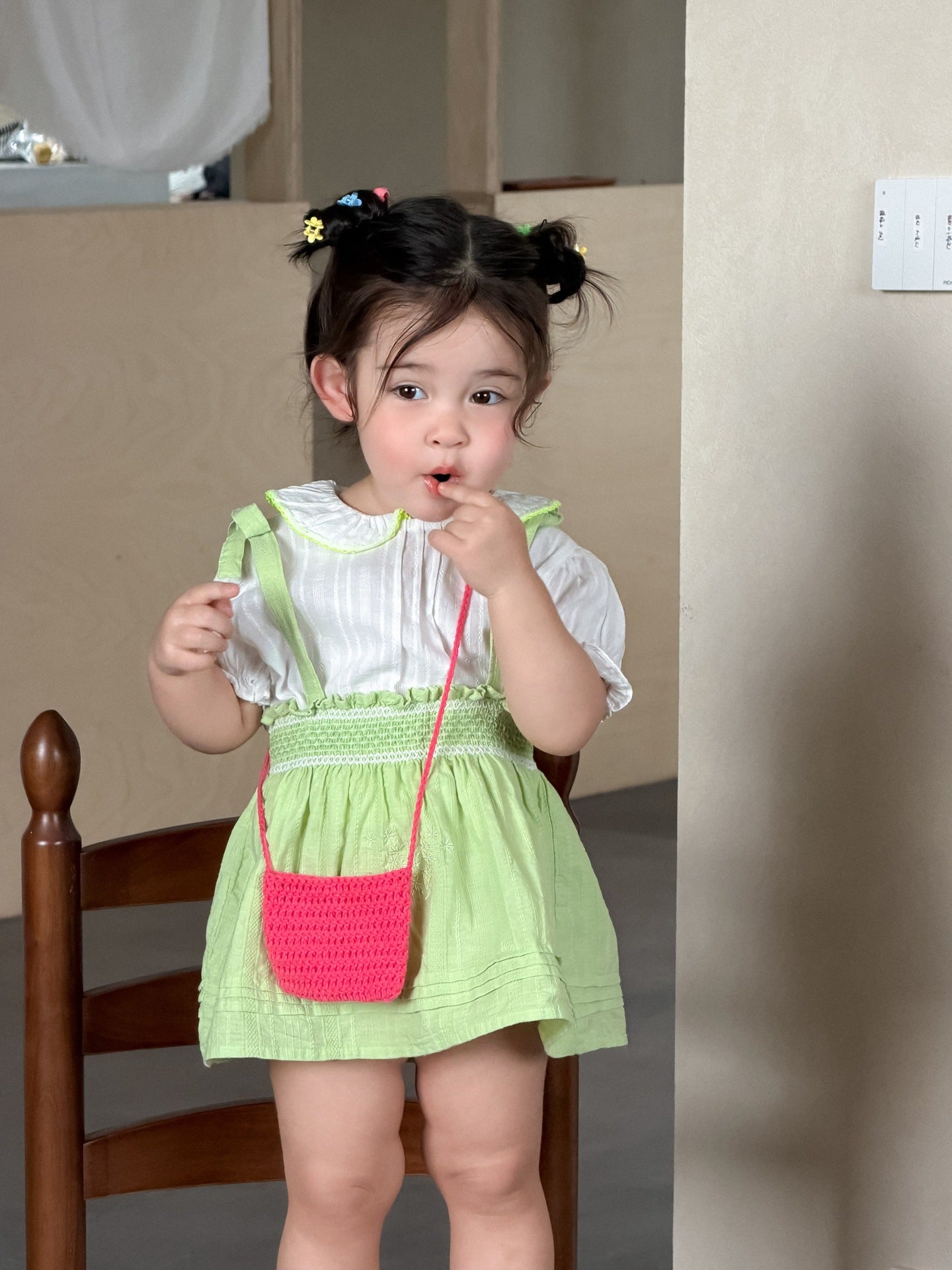 Children's Thin Clothing Korean Style Doll Shirt Suspender Children's Suit