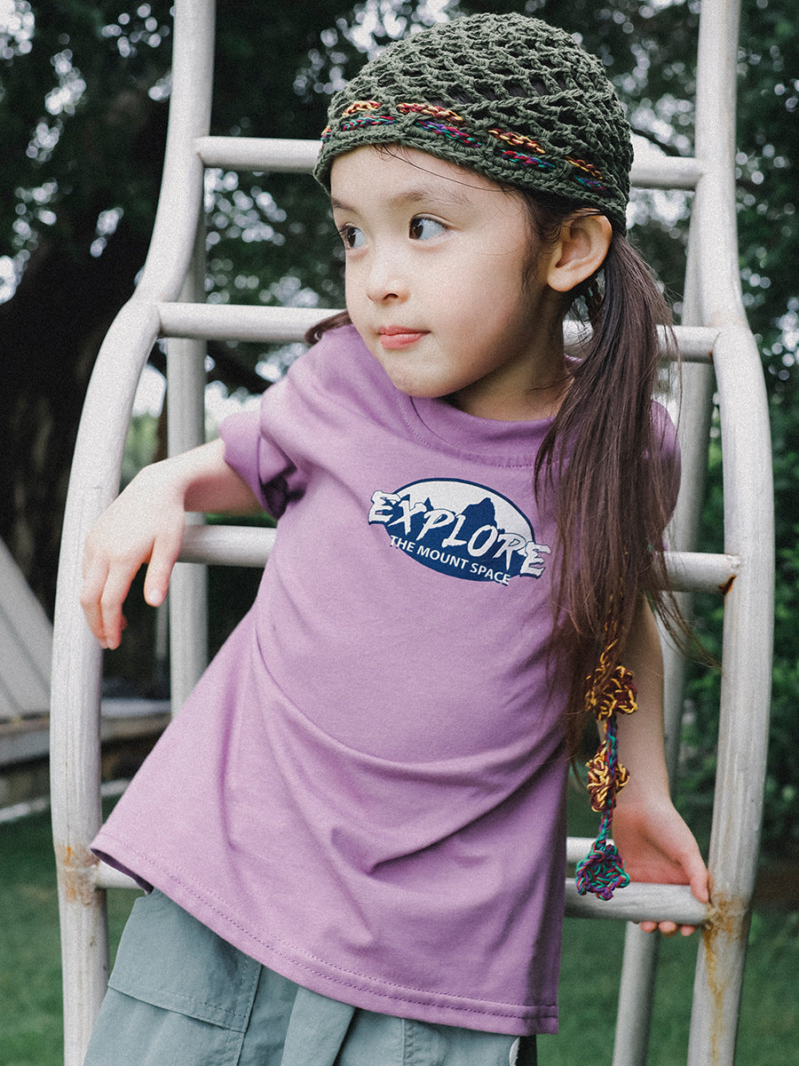 Children's Short-sleeved Mountain Clothing Outdoor Cotton Shirt Children's T-shirt