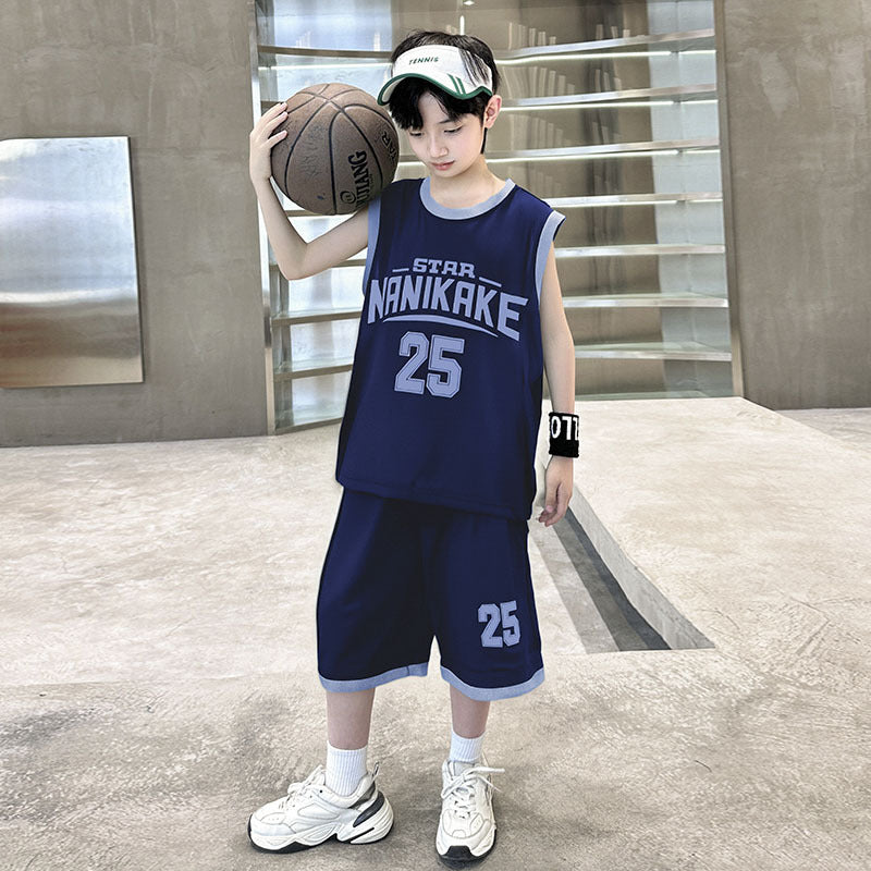 Children's Summer Middle Big Sportswear Jersey Basketball Wear Sleeveless Vest Children's Suit