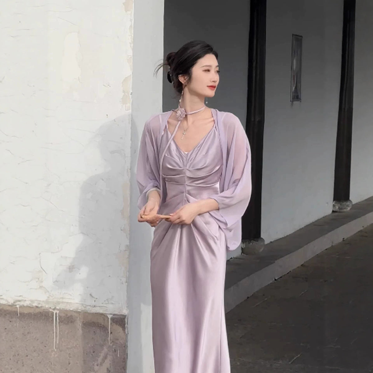 Women's Fashionable Summer Dress Outer Shawl Breathable Tulle Air Lace Shirt, Chiffon Shirt