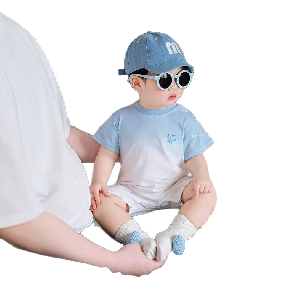 Vacation Style Gradient Mother Daughter Dress Female Summer Fresh Family Parent-child Outfit