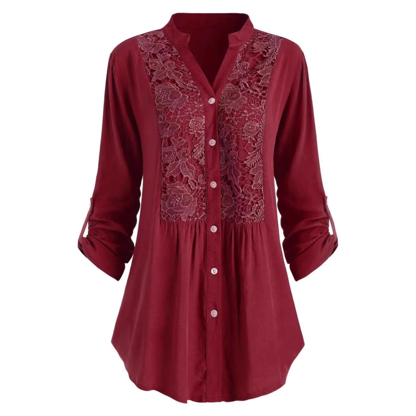 New Women's Long Sleeve Shirt Lace Blouse
