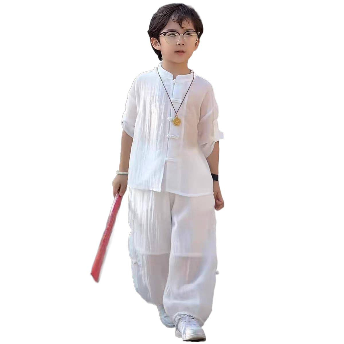Children's Boy's Chinese Tang Summer Clothes Wear Style Han Costume Thin Children's Suit