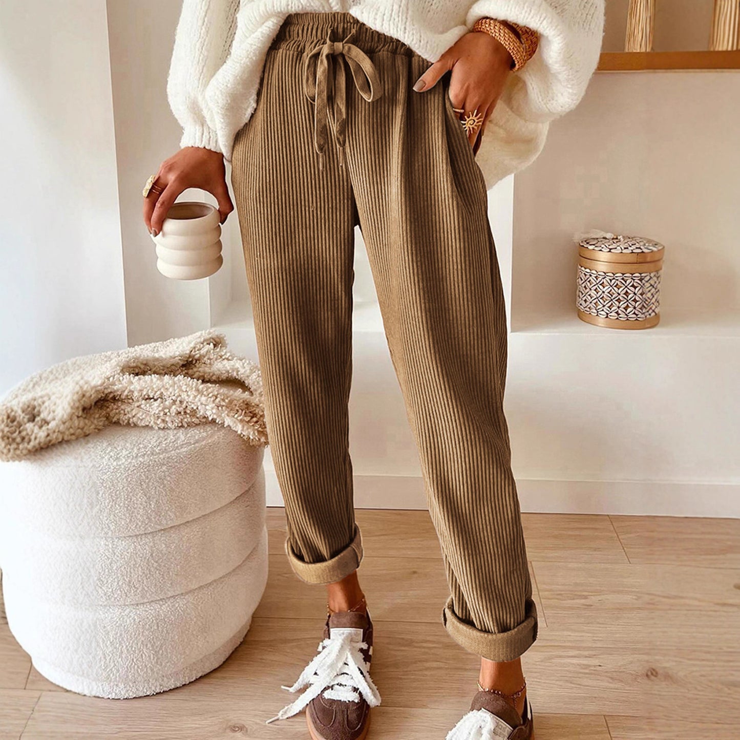 New Women's Clothes Fashion Solid Color Casual Pants