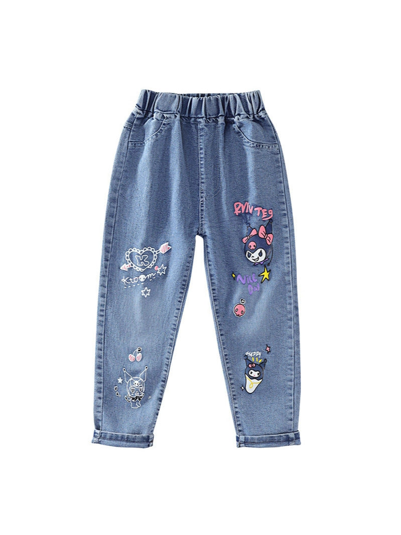 Children's Jeans Older Leisure Korean Style Medium Children's Pants