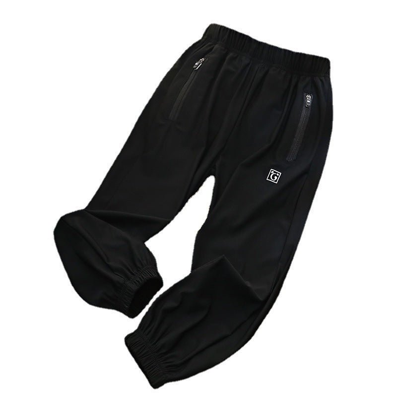Children's Summer Air Conditioning Boys Zipper Panda Classmates Clothing Live Children's Pants