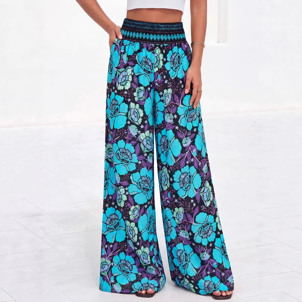 Women's Summer Comfortable High Waist Wide Leg Casual Pants