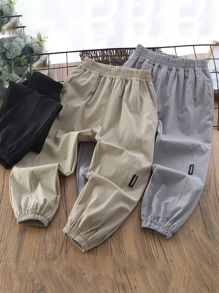 Children's Summer Thin Fashion Medium Big Cool Loose Children's Pants