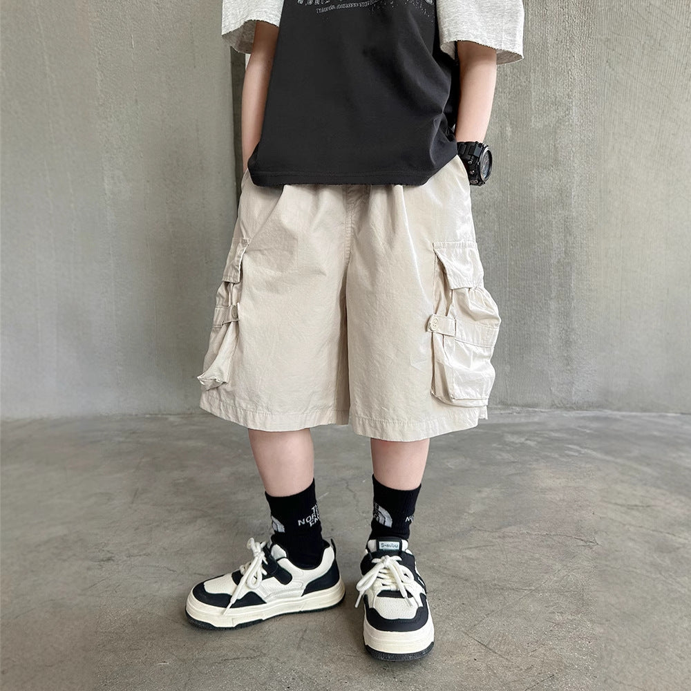 Children's Fashionable Casual Sports Medium Big Fifth Cotton Children's Pants