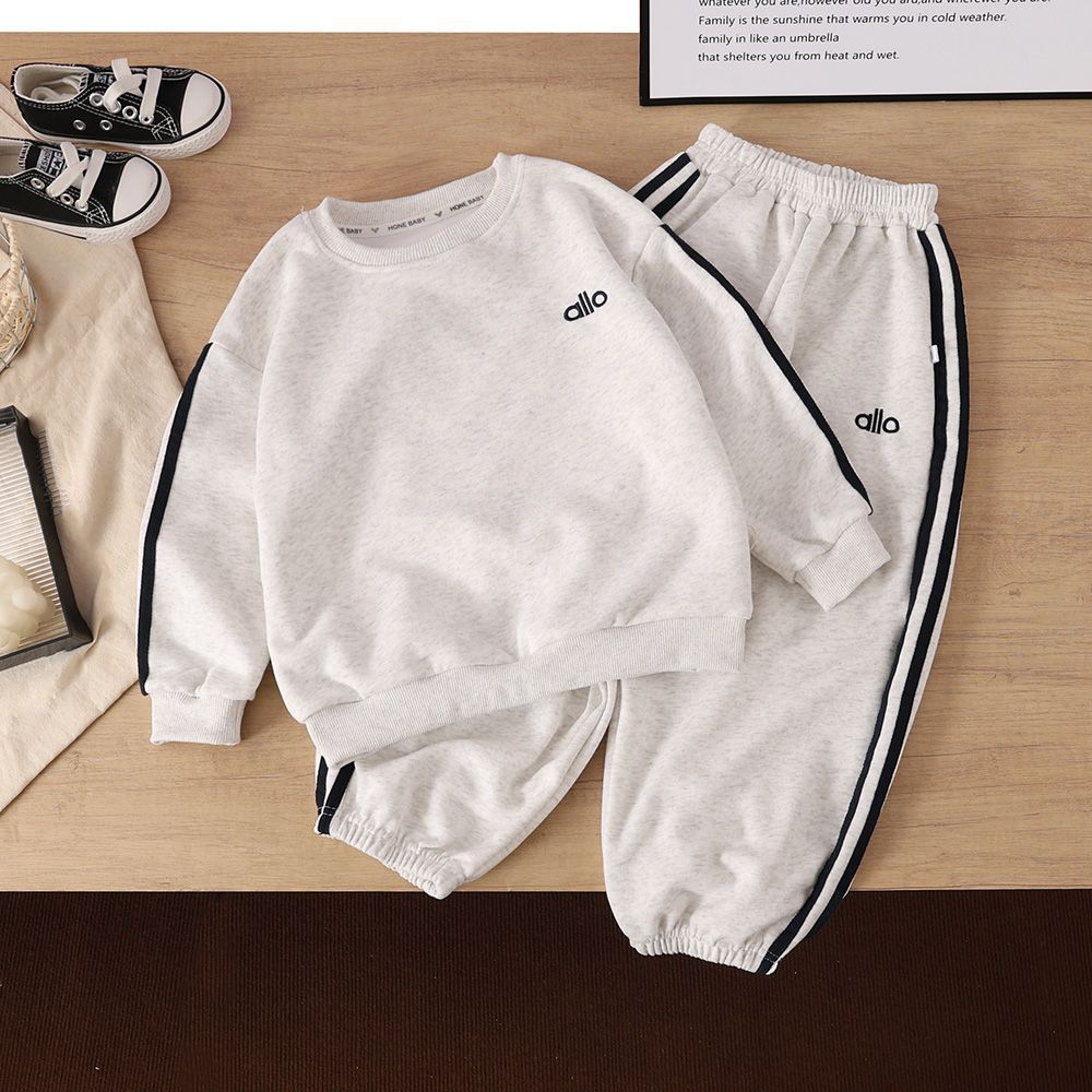 Korean Style Sports Autumn Clothes Medium Big Western Sweater Two-piece Children's Suit