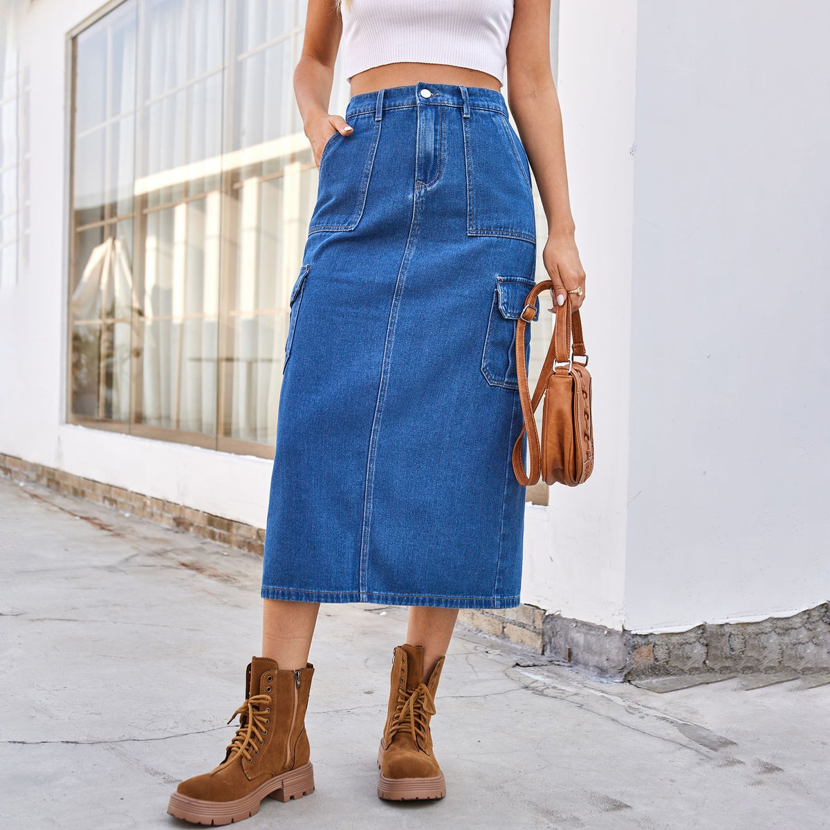 Women's Summer Washed Overalls Denim For Skirts