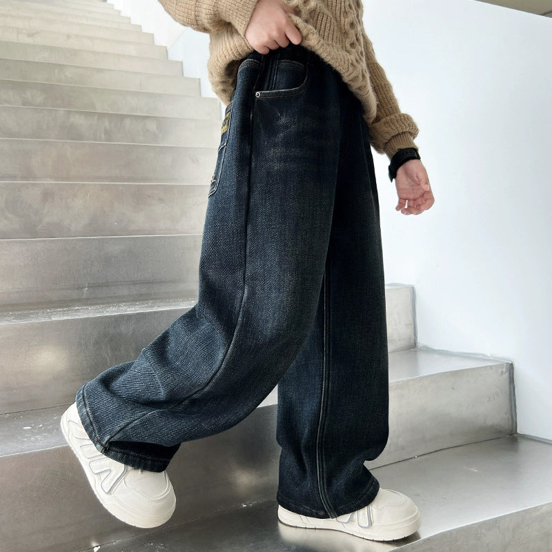 Children's Loose Jeans Plus Size Green Little Children's Pants