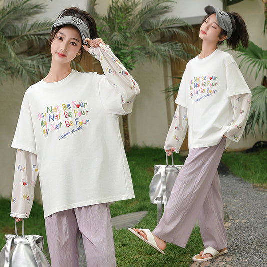 Thin Sun Protection Clothing For Middle Older Plus Size Loose Children's T-shirt
