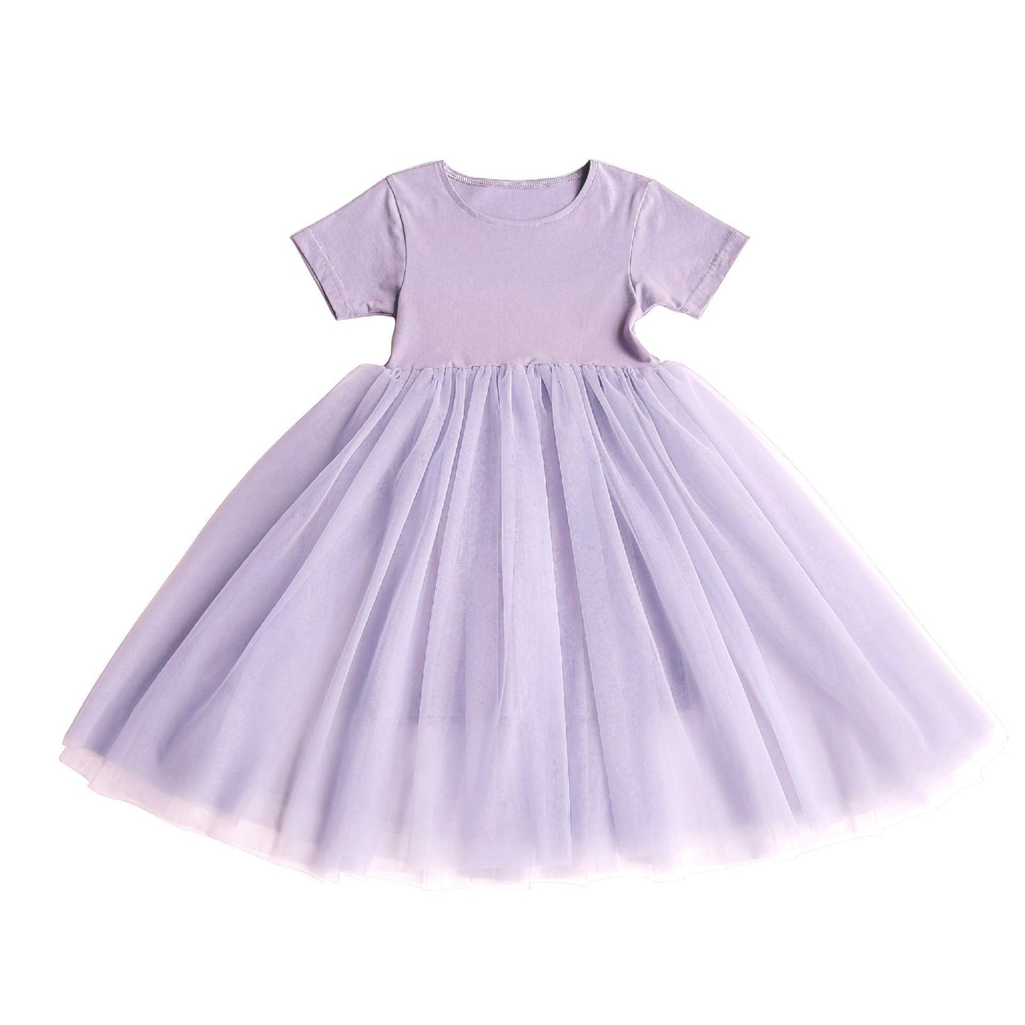 Children's Summer Dopamine Color Short Sleeve Elegant Intellectual Children's Dress