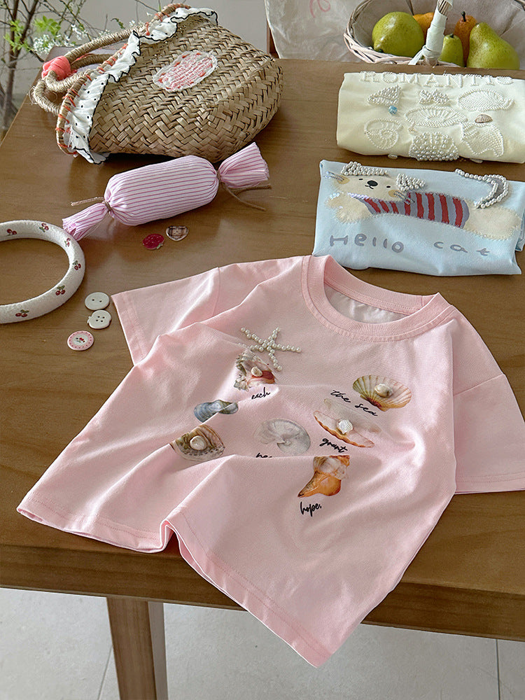 Children's Summer Cartoon Ice Feeling Fashion Pattern Children's T-shirt