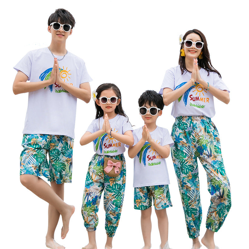 Thailand Wear Summer Family Of Three Four Seaside Vacation Beach Parent-child Outfit