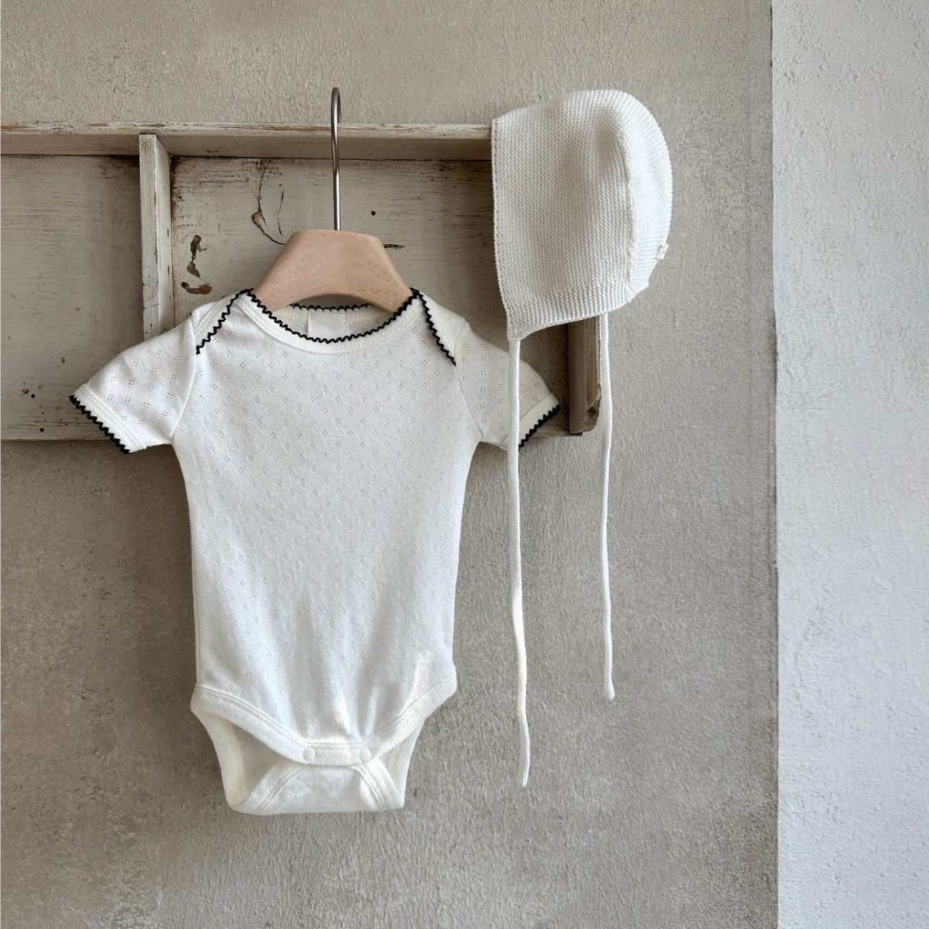 Born Clothes Summer Class Jacquard Embroidered Edge Thin Jumpsuit, Climbing Suit