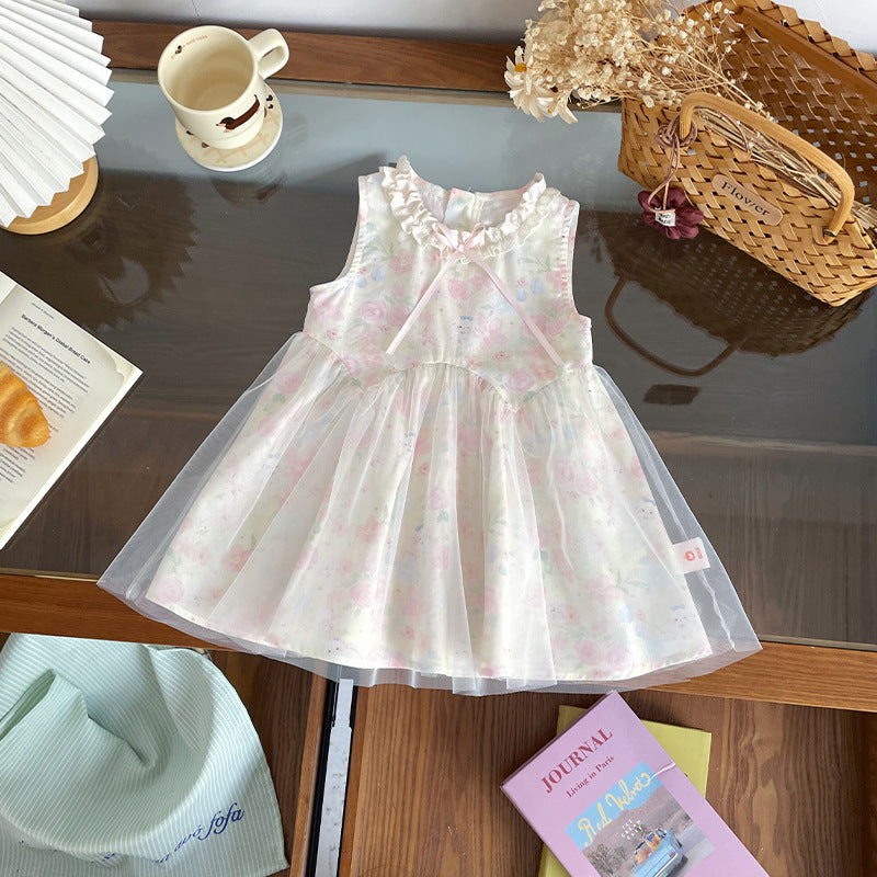 Shirt Sleeveless Mesh Princess Fashionable Skirt Children's Dress