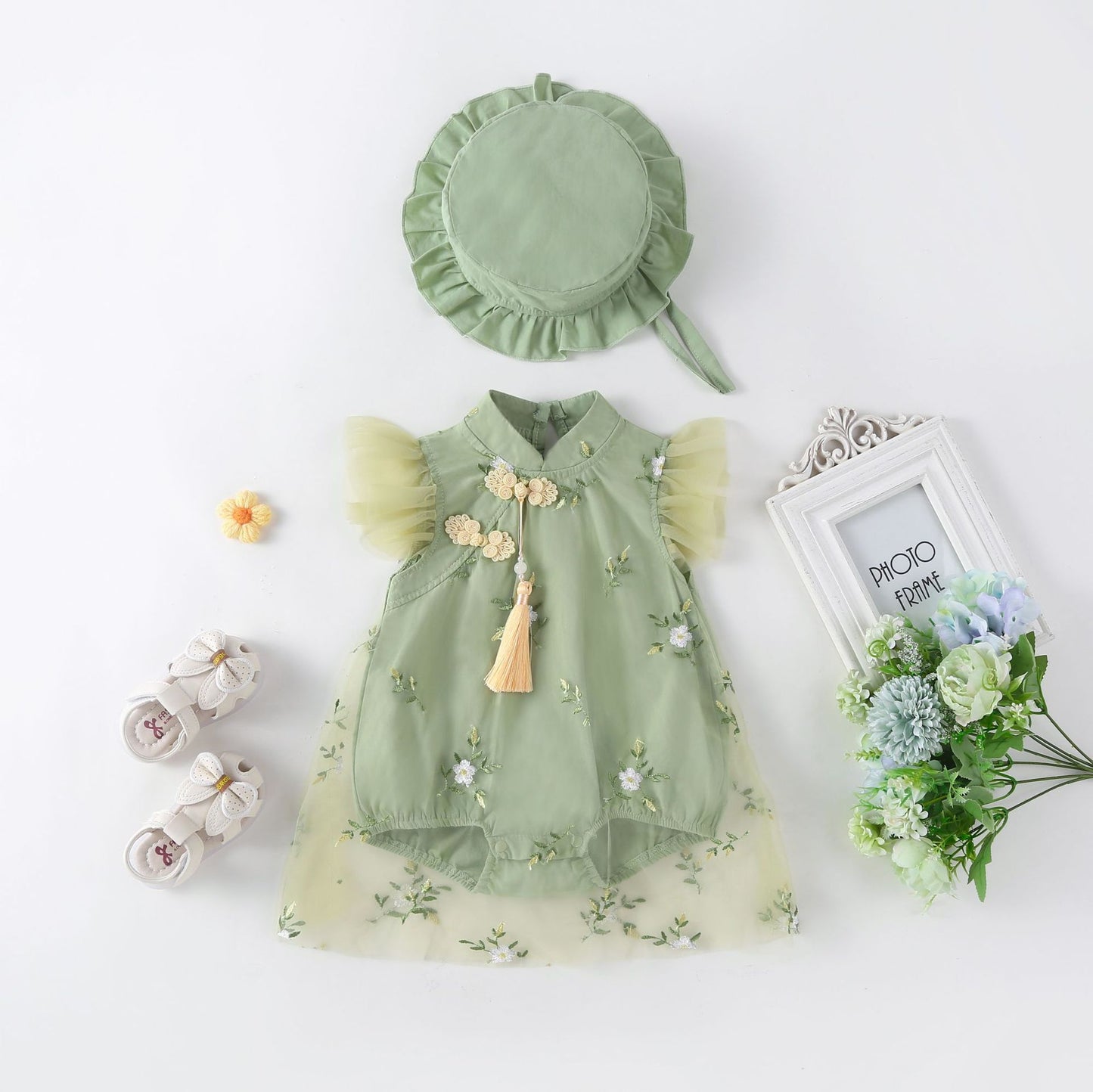 Clothes Chinese Style Jumpsuit Hundred Days Romper Children's Dress