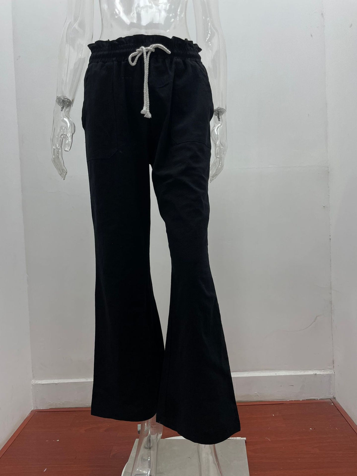 Women's Soft Cotton Linen Pure Color Tied Loose Pants