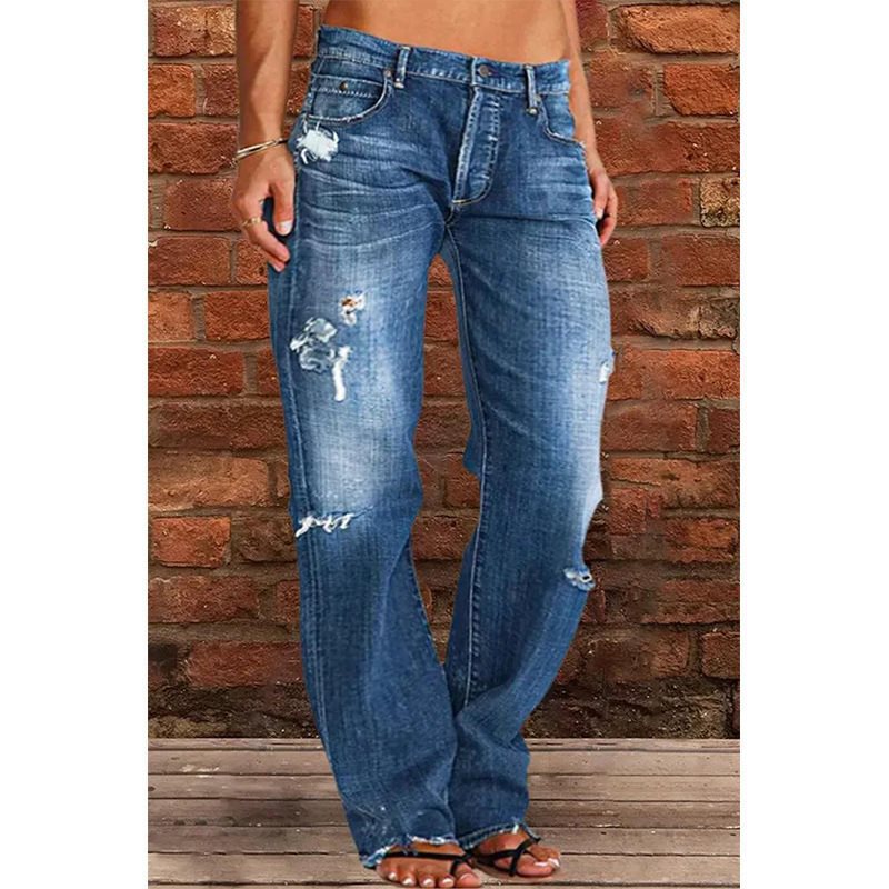 Charming Women's Slimming Washed Bell-bottom Trousers Women's Jeans