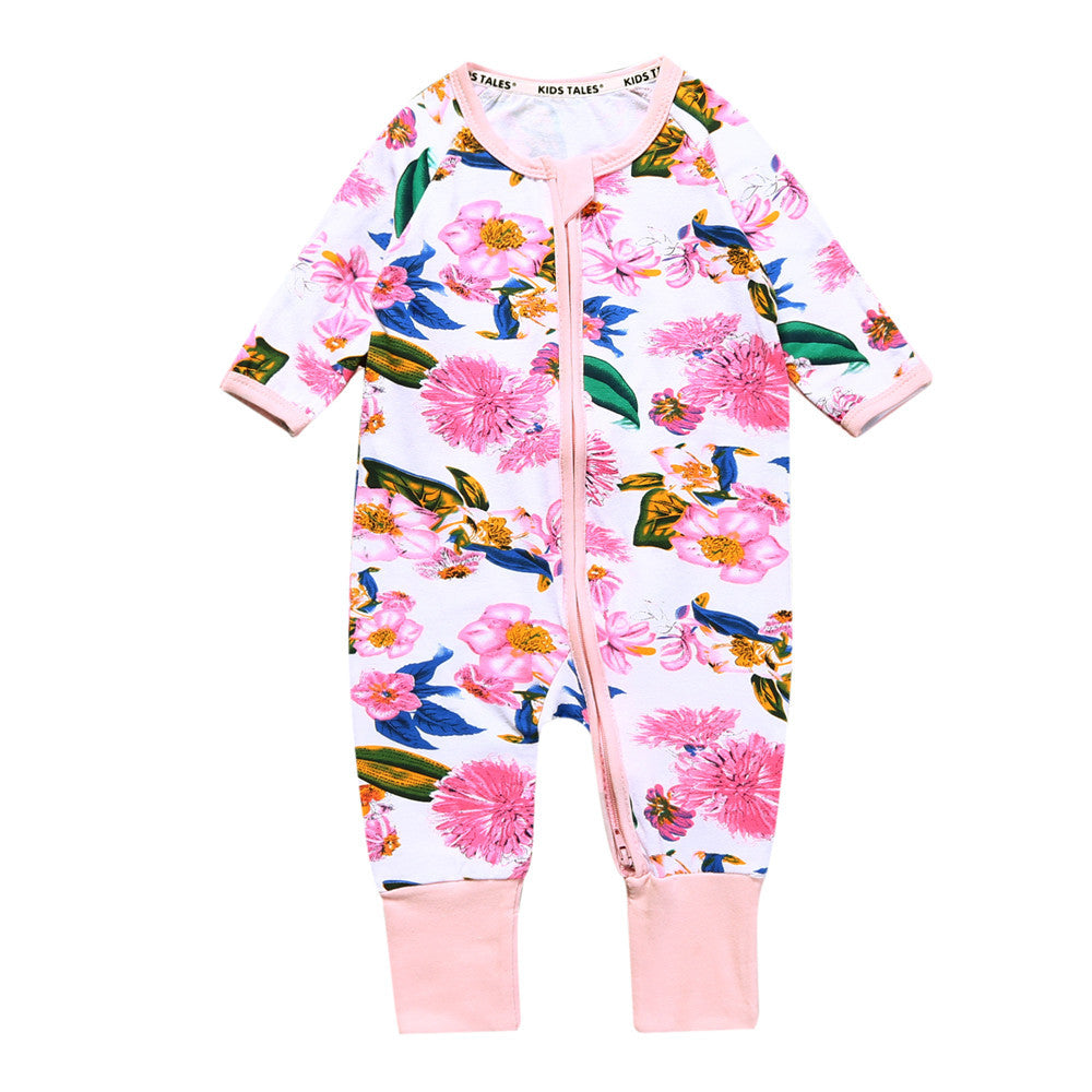 Children's Clothing Jumpsuit Bamboo Leaf Cotton Born Jumpsuit, Climbing Suit