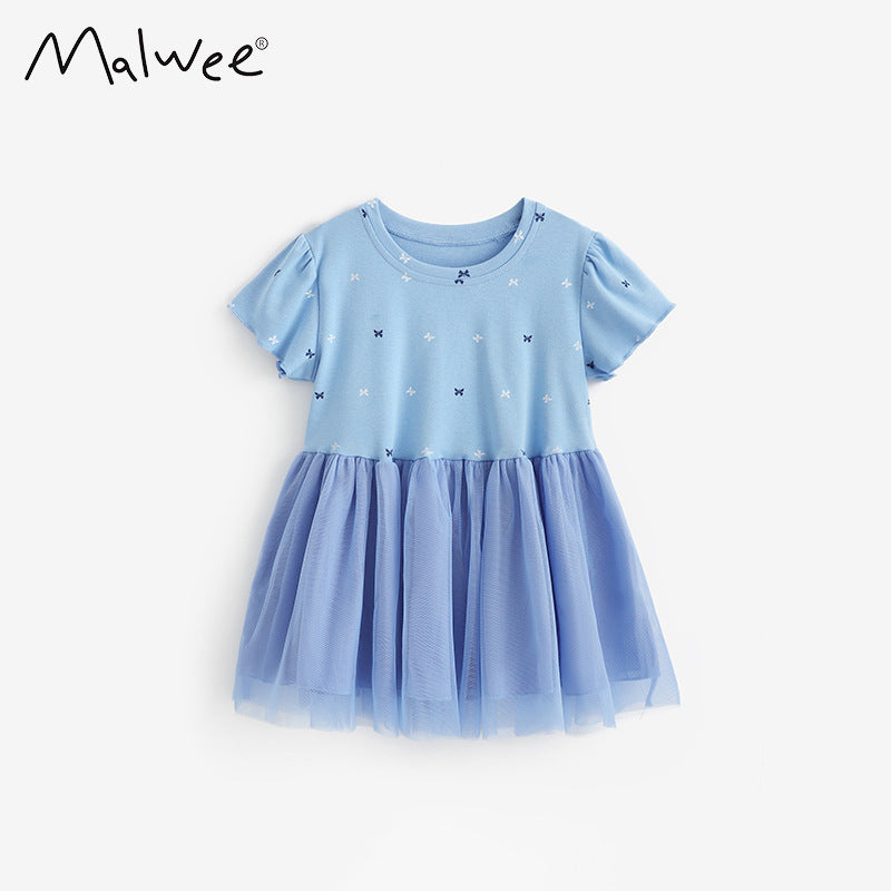 Children's Princess Summer Round Neck Short Sleeve Western Children's Dress