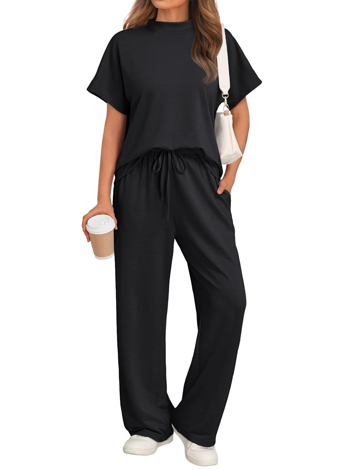 High Collar Loose Long Sleeve Waist Fashion Casual Suit