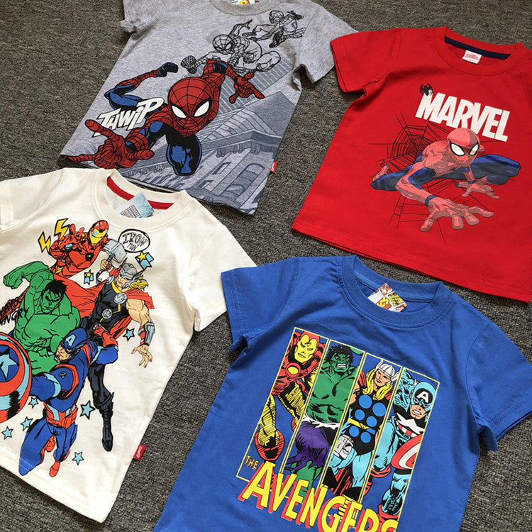 Children's Cartoon Captain Spider Hero Series Boy Children's T-shirt