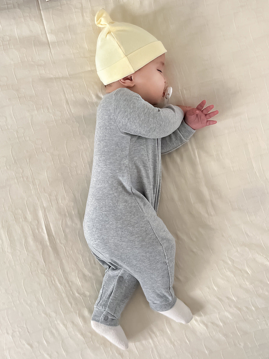 Born Infant Pair Of Buckles Split Jumpsuit Snap Button Clothes Jumpsuit, Climbing Suit