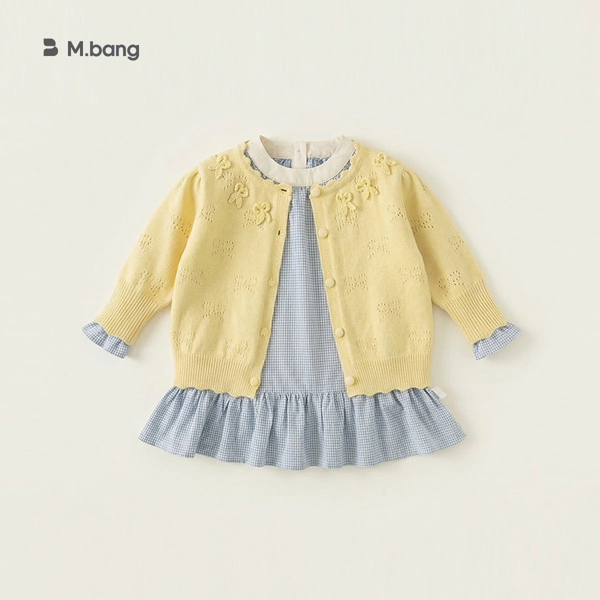 Children's Spring Fashionable Plaid Long Sleeve Little Children's Dress