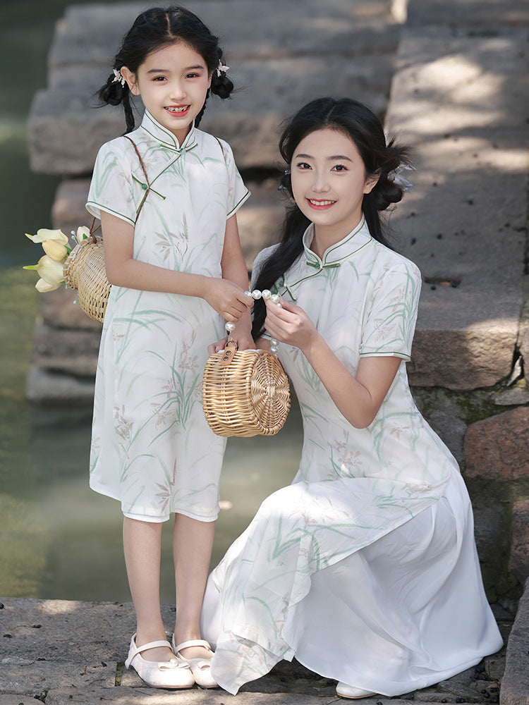 Cheongsam Dress Chinese Style Summer Light Parent-child Outfit