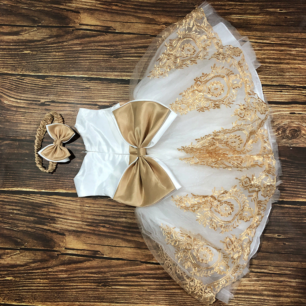Children's Spring Wear Princess Lace Color Matching Children's Dress