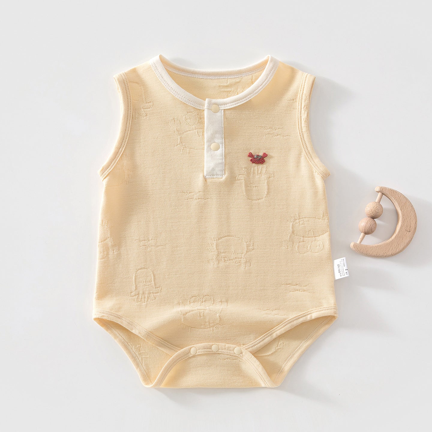 Pure Cotton Class Boneless Triangle Jacquard Sleeveless Vest Jumpsuit, Climbing Suit