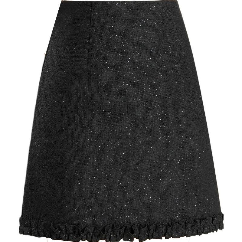 Women's Hip Ruffled Stitching Classic Style A- Line Small Skirts