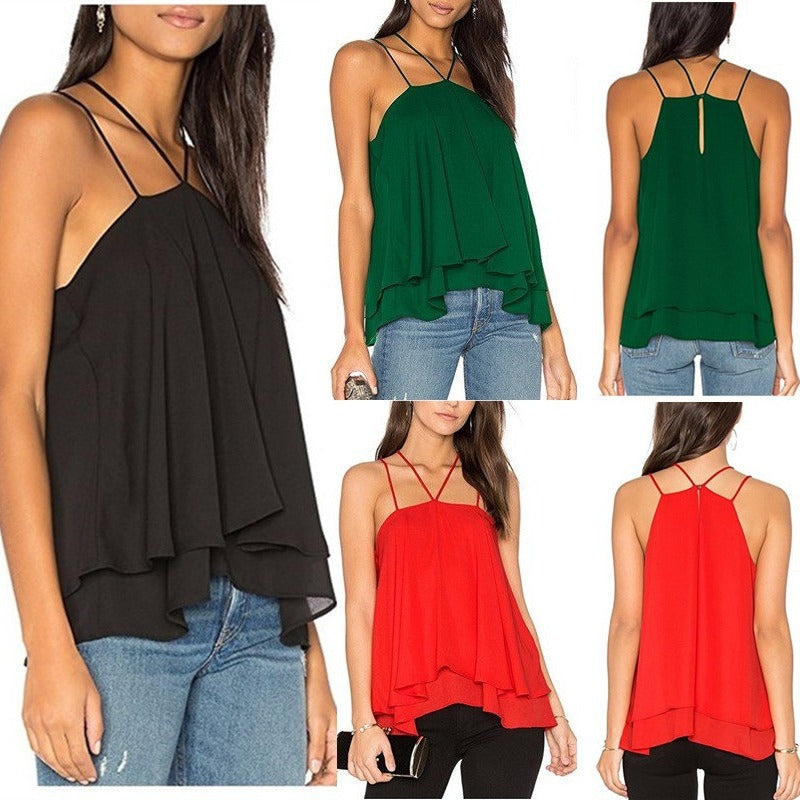 Innovative Unique Charming Women's Sling Chiffon Small Vest/suspenders/tube Top