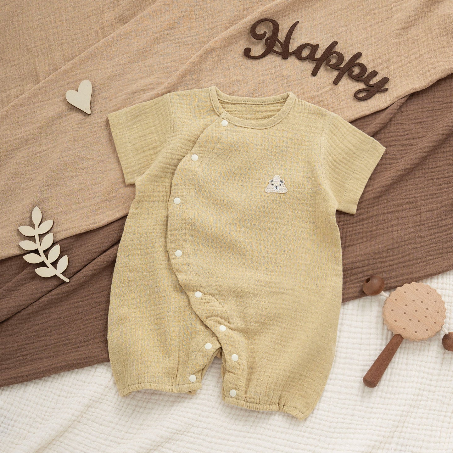 Modal Short-sleeved Boxer Rompers Simple With Bellyband For Both Boy Jumpsuit, Climbing Suit