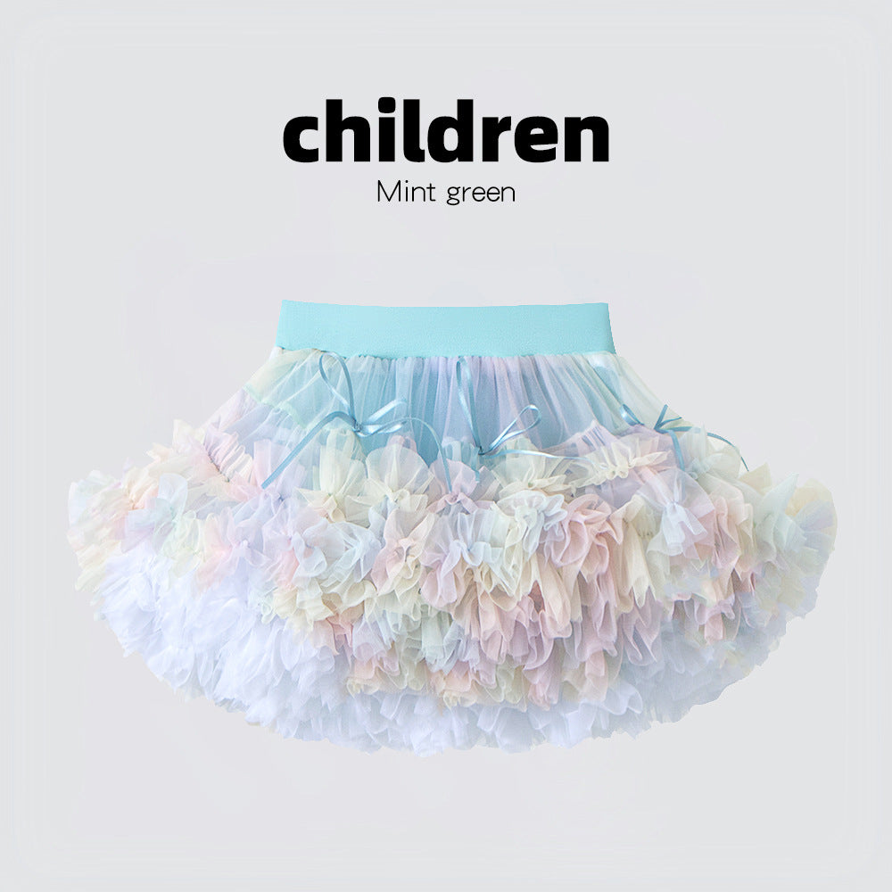 Children's Leaf Bowknot Pettiskirt Miniskirt Years Old Cake Children's Dress