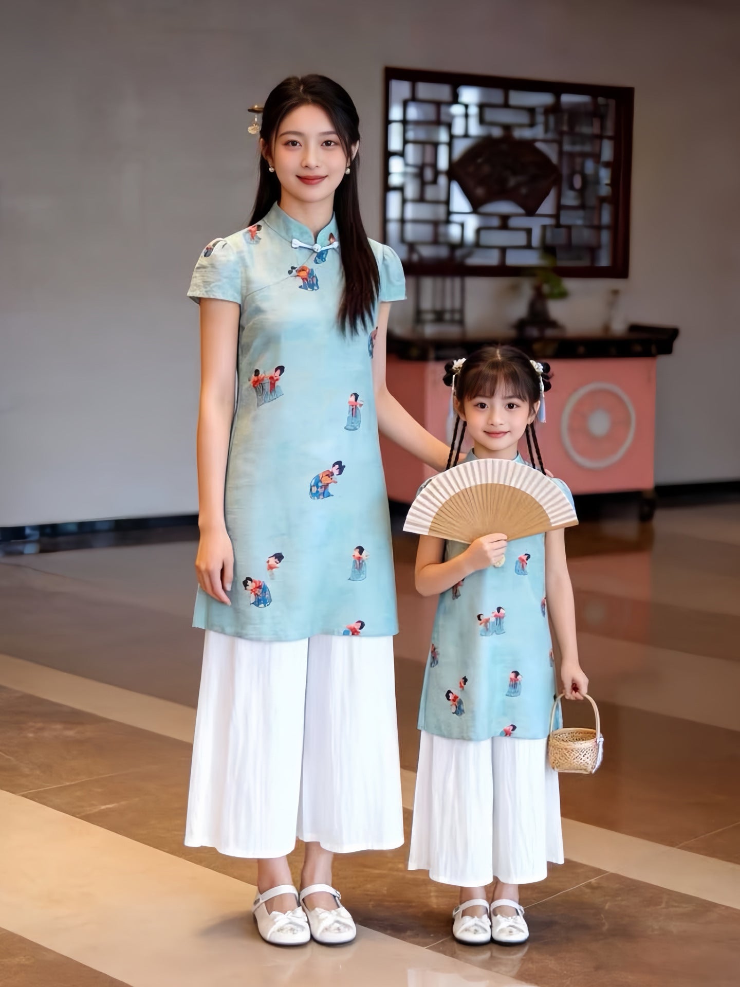 Children's Wear Suit Improved Cheongsam Ancient Tang Parent-child Outfit