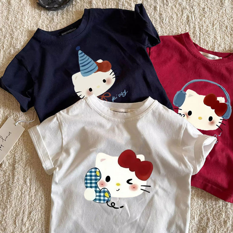 Cat Short-sleeved Summer Toddler Casual Trendy Half Sleeve Children's T-shirt