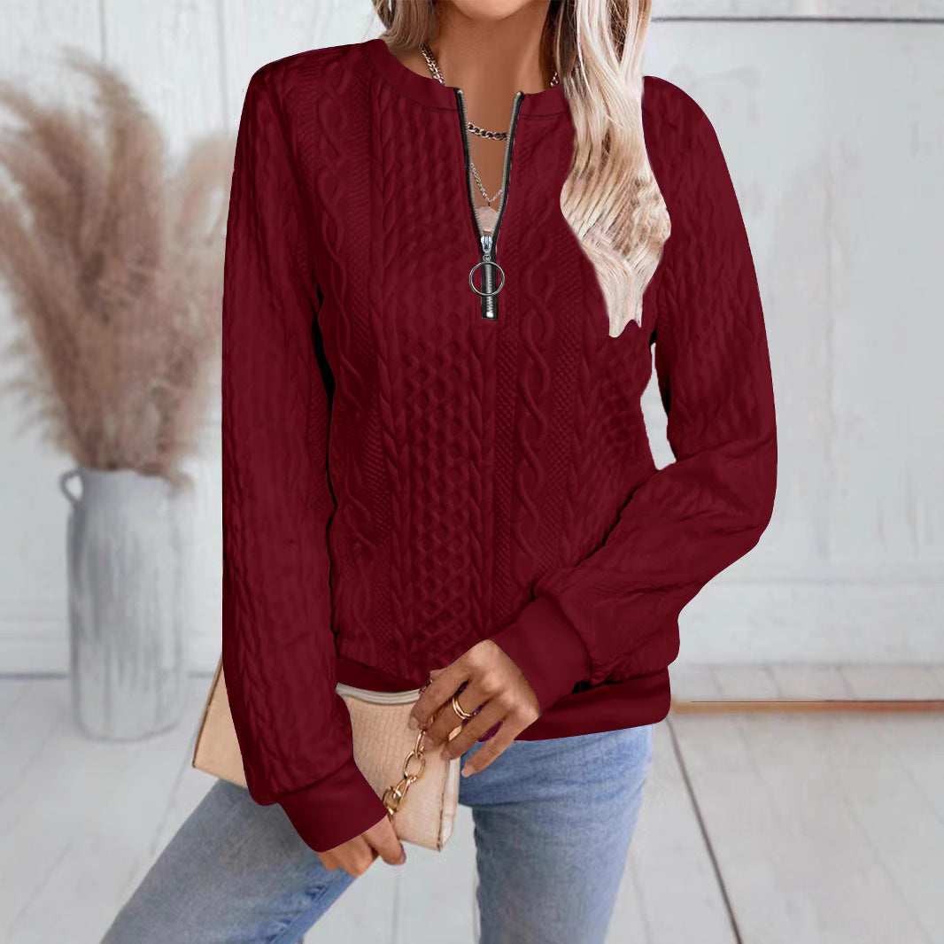Innovative Popular Women's Casual Neckline Zipper Sweaters