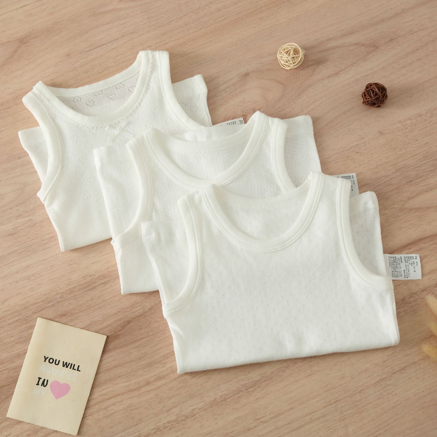 Children's Cotton Boys Summer Thin Vest Mesh Children's T-shirt