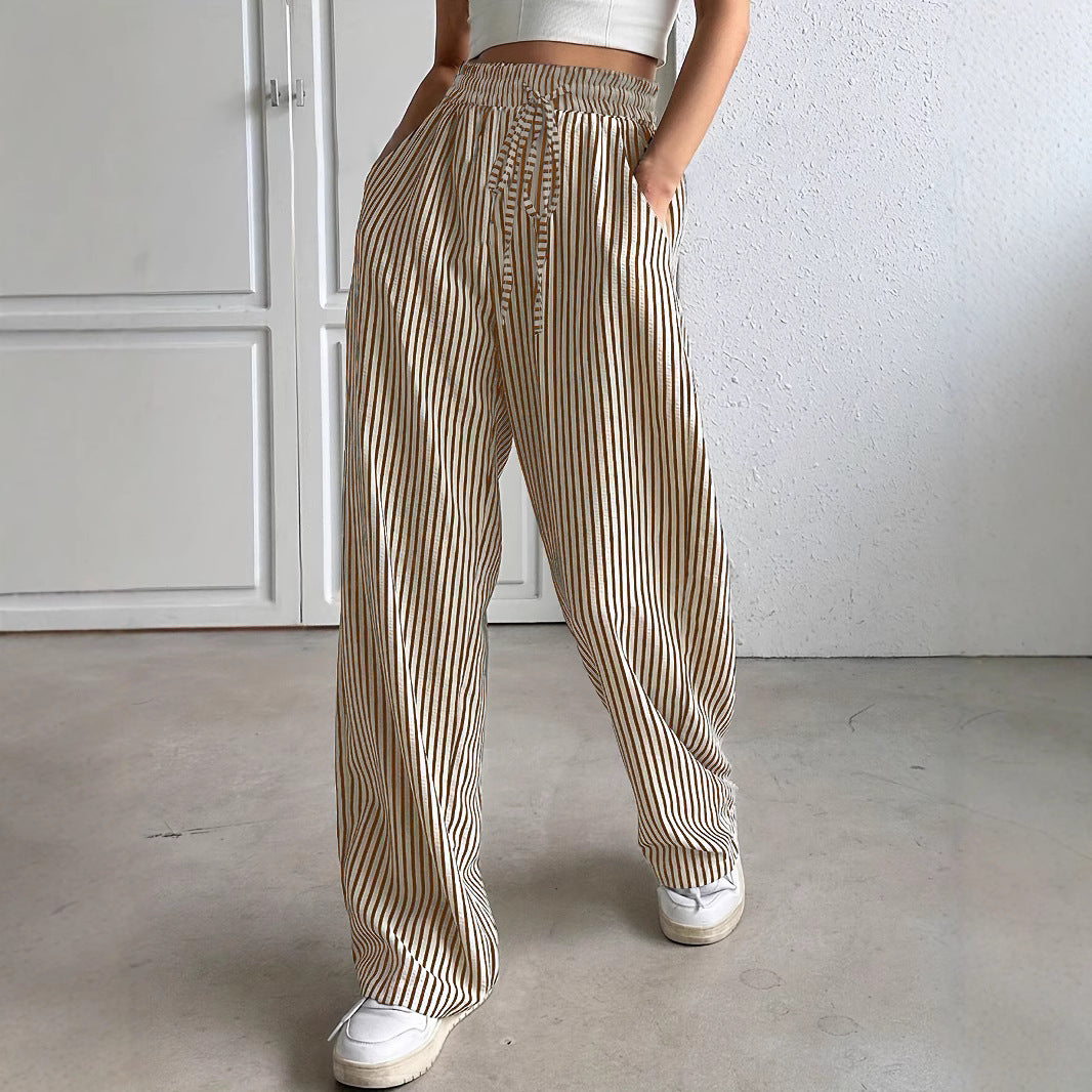 Stylish Graceful Charming Women's Striped Trousers Casual Pants