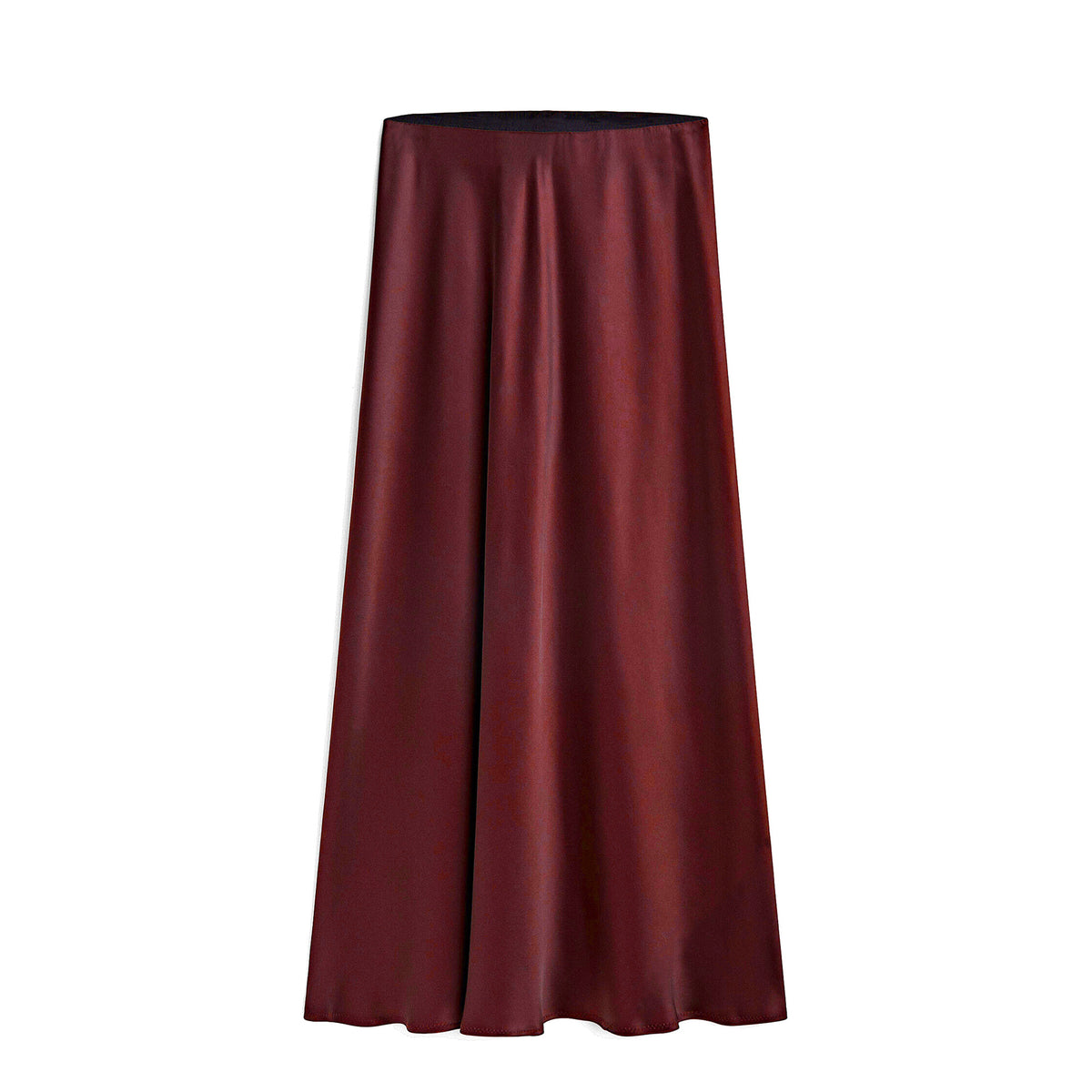 Women's Satin High Waist Elastic Quality Split Skirt