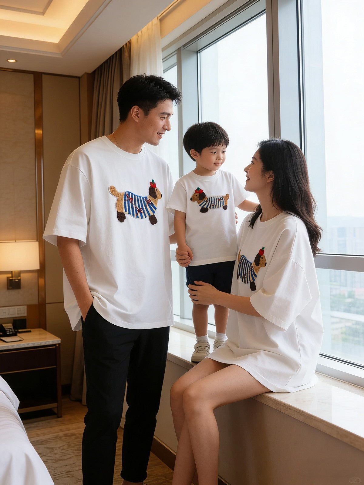 Summer Matching Sausage Dog Cotton Short-sleeved T-shirt For The Whole Parent-child Outfit